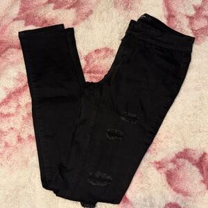 Junior - Black Ripped Skinny Jeans